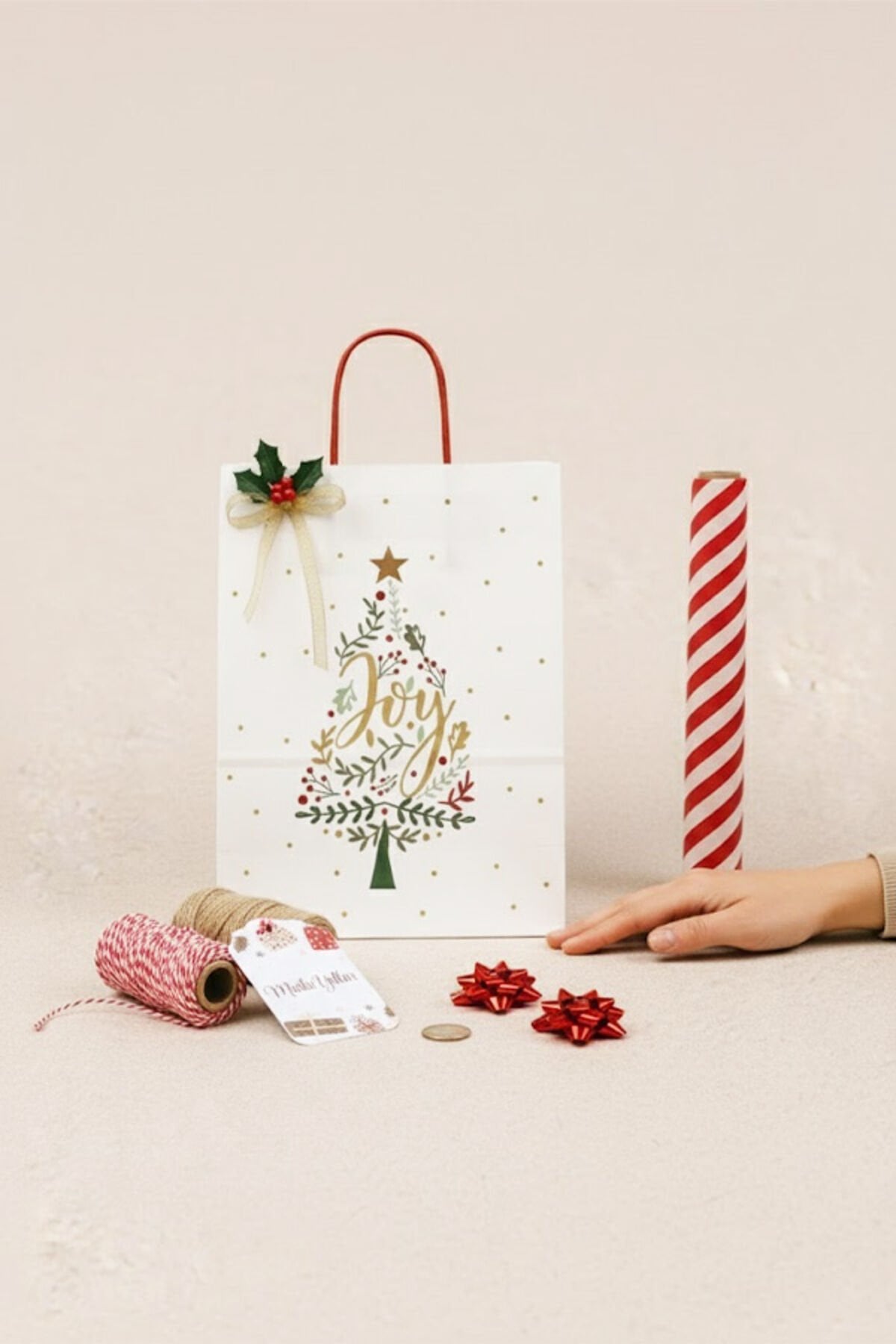 Yılbaşı Hediye Paketleme Seti 2'li Paket - Hediye Kağıdı, Yeni Yıl Paketleme – Vege 2’li Bant HEDİYE