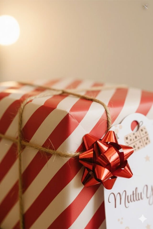 Yılbaşı Hediye Paketleme Seti 6'lı Paket - Hediye Kağıdı, Yeni Yıl Paketleme – Vege 2’li Bant HEDİYE