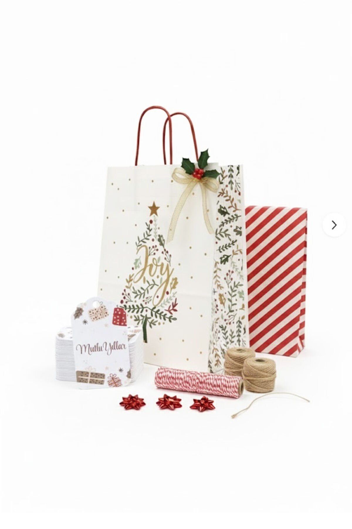 Yılbaşı Hediye Paketleme Seti 6'lı Paket - Hediye Kağıdı, Yeni Yıl Paketleme – Vege 2’li Bant HEDİYE