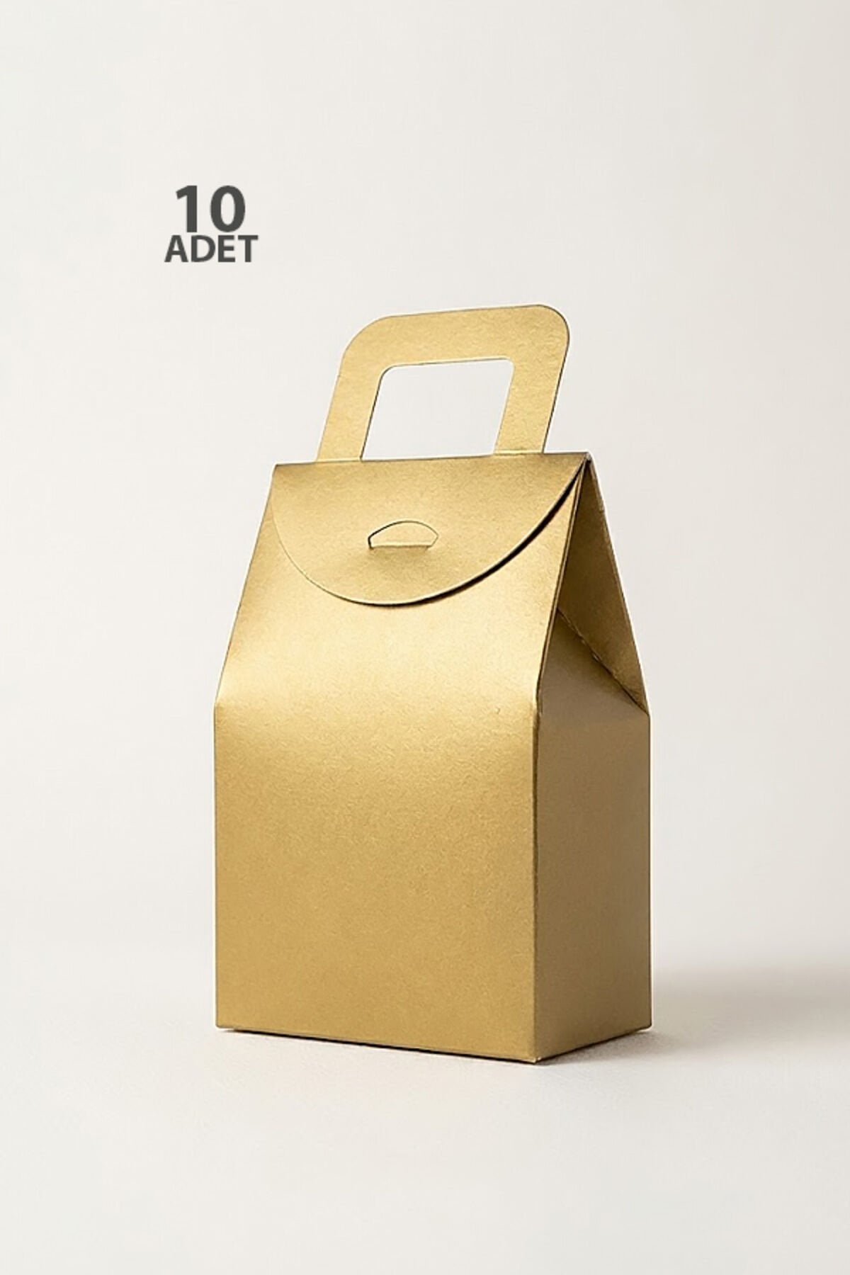 Altın Renk El Geçme Kraft Poşet 10 ADET 15x10x5,5 cm – Katlanabilir Hediye Poşeti Çerezlik Kınalık