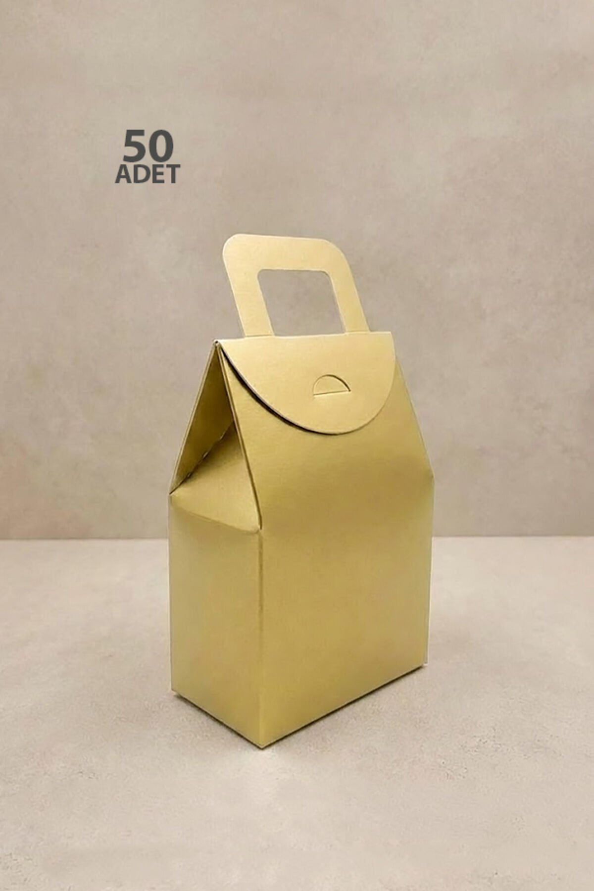 Altın Renk El Geçme Kraft Poşet 50 ADET 15x10x5,5 cm – Katlanabilir Hediye Poşeti Çerezlik Kınalık