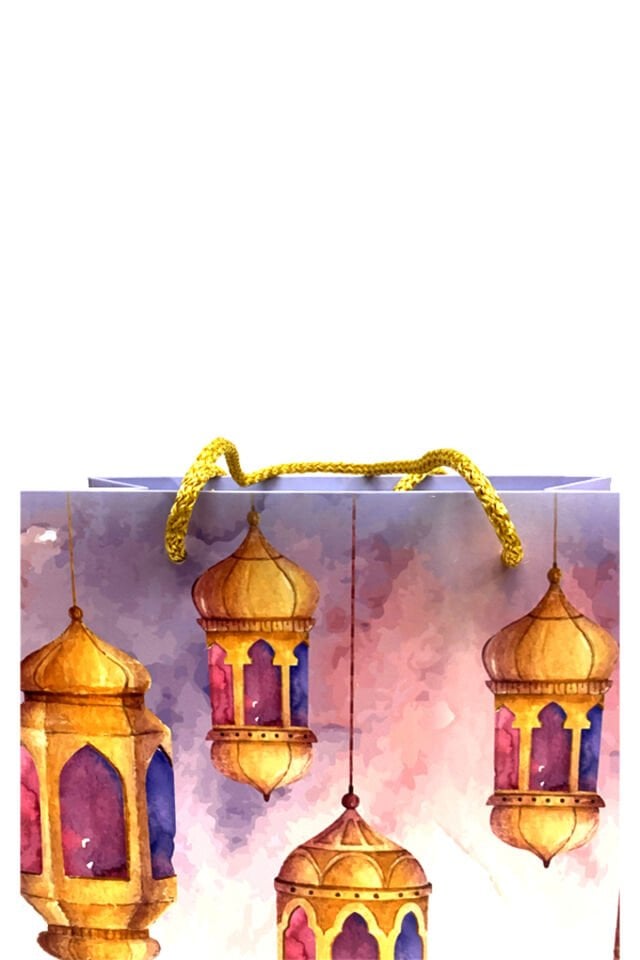 Poşet 12 Ad Ramazan Baskılı Poşeti İpli Beyaz Poşeti Baskılı Çanta Kraft Çanta