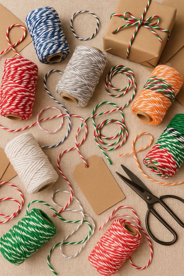 Siyah Beyaz Koton Paketleme İpi 10 Metre Koton Paket İpi 10m