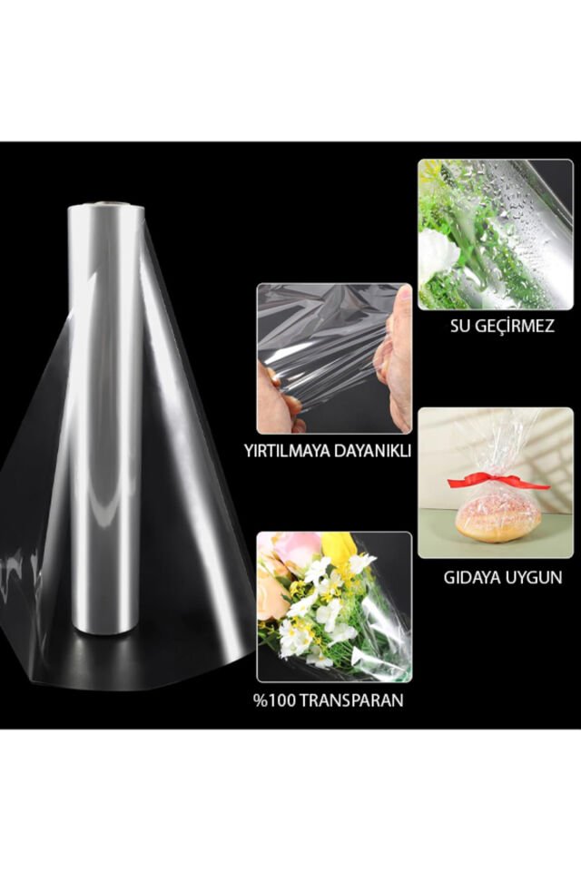 Rulo Jelatin 30 Mikron Kalınlık 70cmX50metre Opp Jelatin Bobin %100 Şeffaf Jelatin