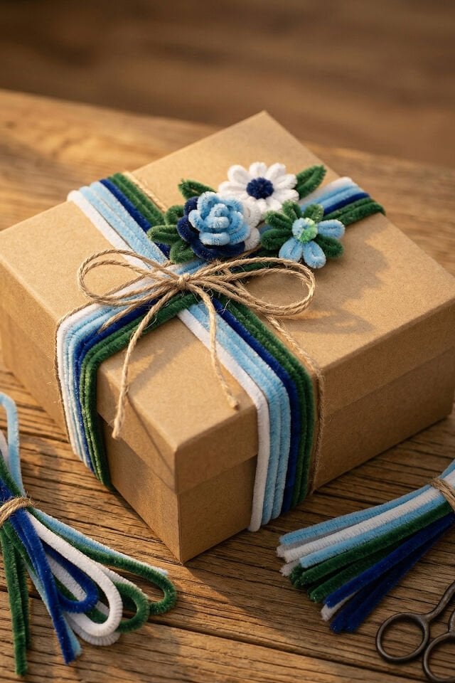 Renkli Şönil Seti 400 Adet - (Beyaz, Mavi, K.Mavi, Yeşil) Çiçek Yapım Seti