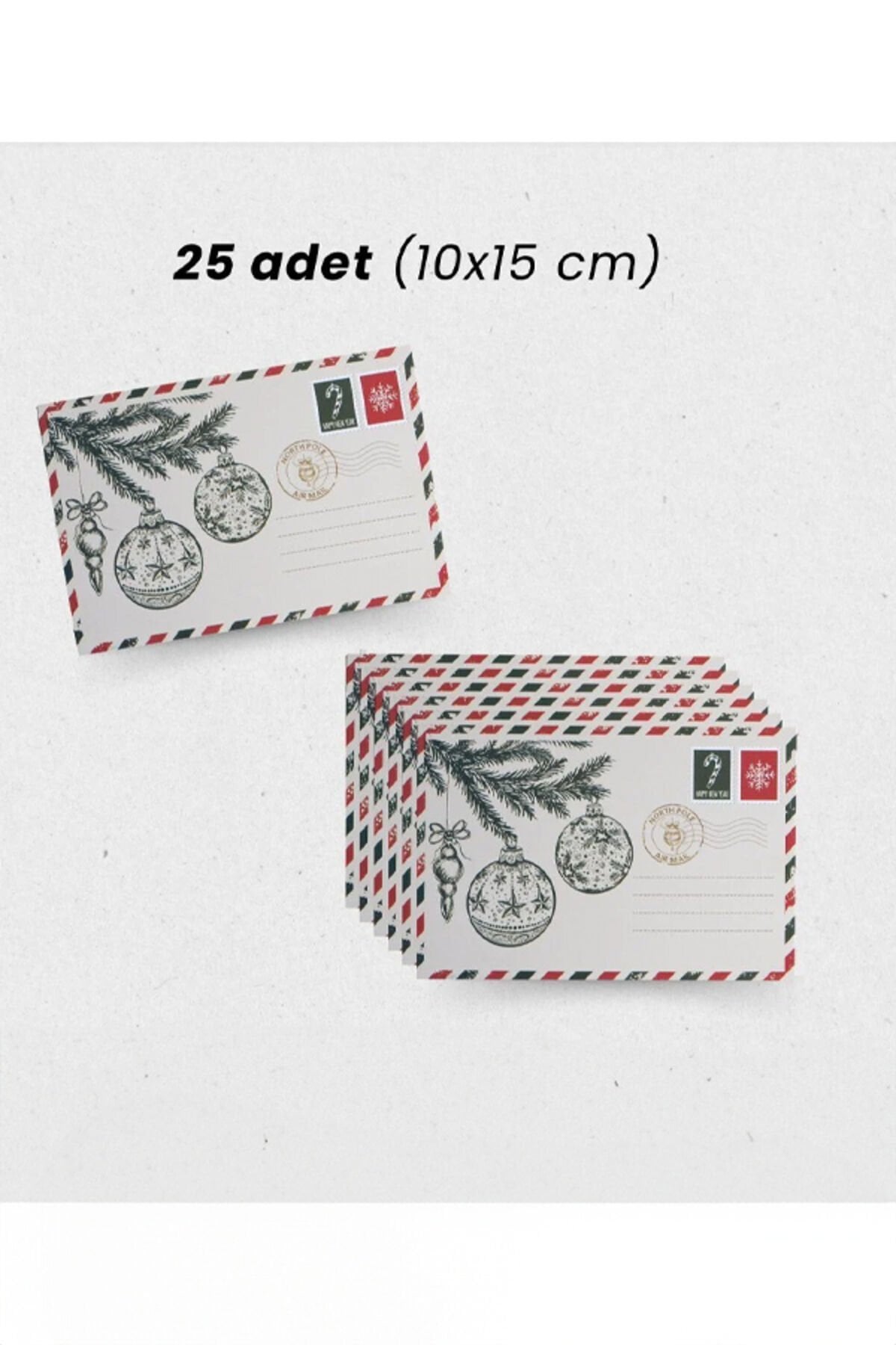 Yılbaşı Temalı Kartpostal Seti 25 Adet (10x15 cm) Noel Desenli Tebrik Kartı – CT1