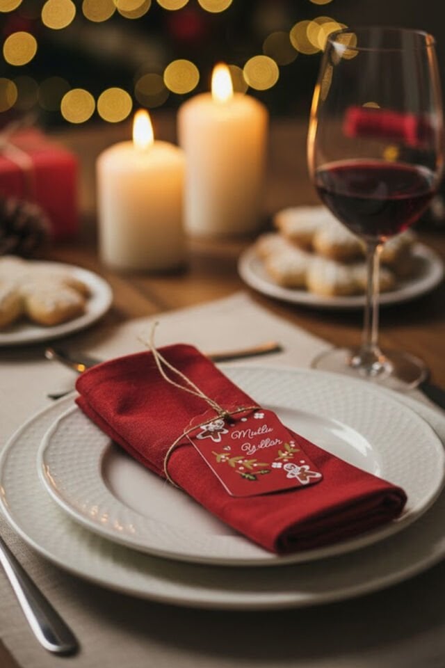 Yılbaşı Hediye Etiketi 50 Adet – Mutlu Yıllar Tasarımlı Kırmızı Sallantı Kart