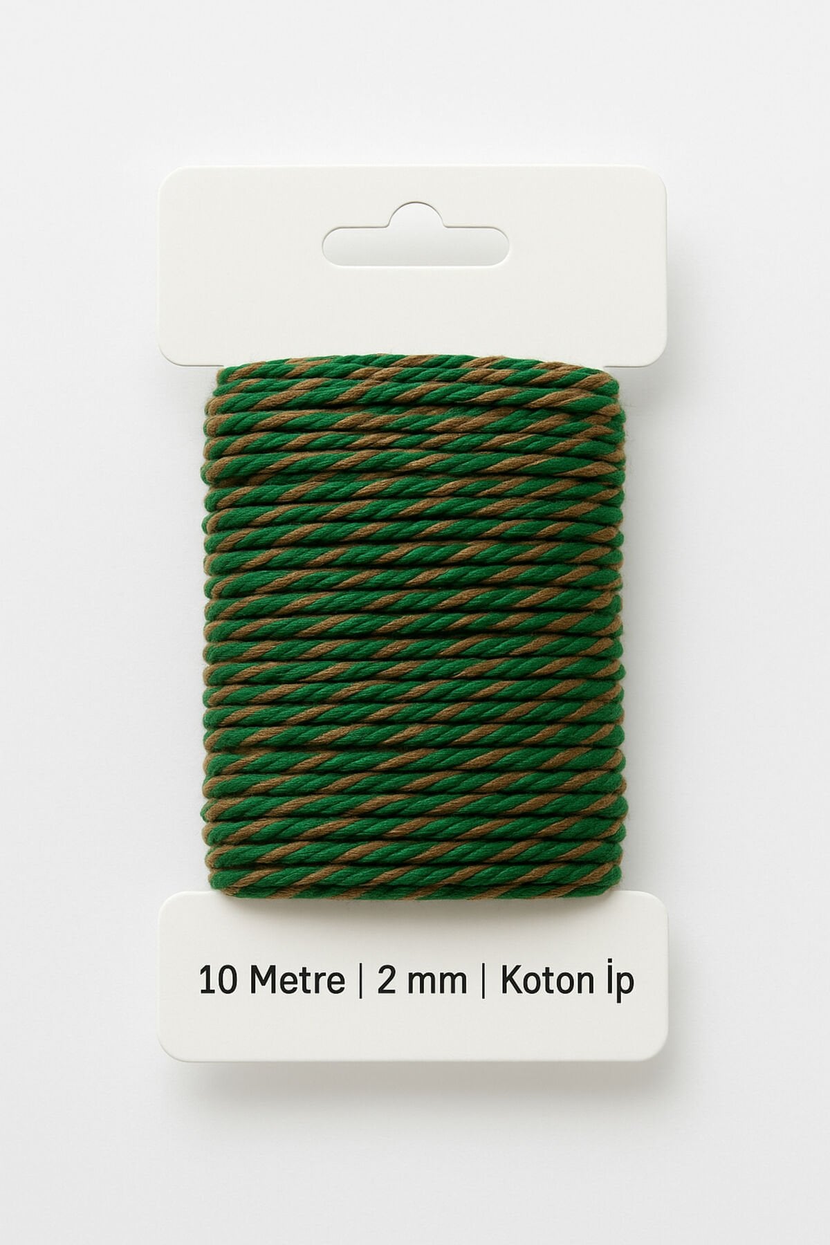 Yeşil Kraft Koton Paketleme İpi 10 Metre Koton Paket İpi 10m