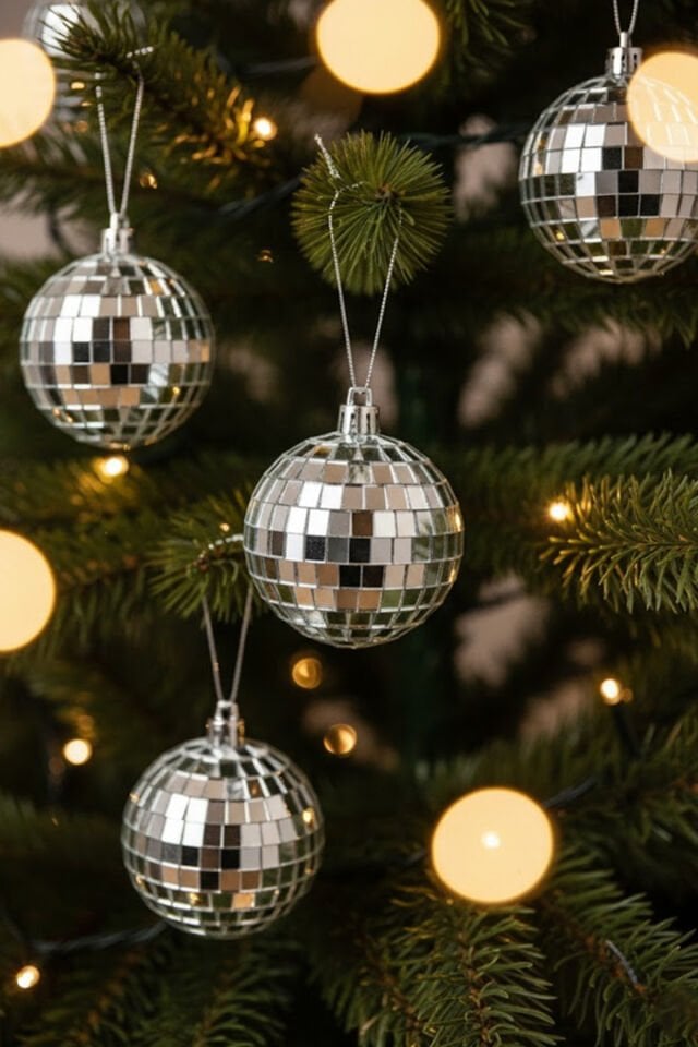 Aynalı Gümüş Disco Topu 6 cm – 6’lı Set Yılbaşı ve Parti Süsü Yılbaşı Topu