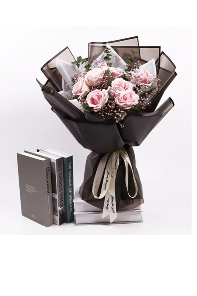 Çiçek Kağıdı Siyah. 4 Adet Buket Kağıdı Çiçek Ambalaj Kağıdı