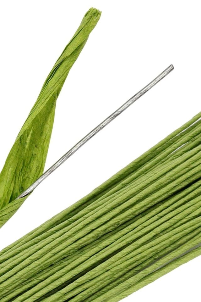 Çiçek Teli 1.5mm 18 Adet Çiçek Yapımı Yapay Çiçek Dalı Çiçek Bandı Sarılı Metal Çiçek Teli