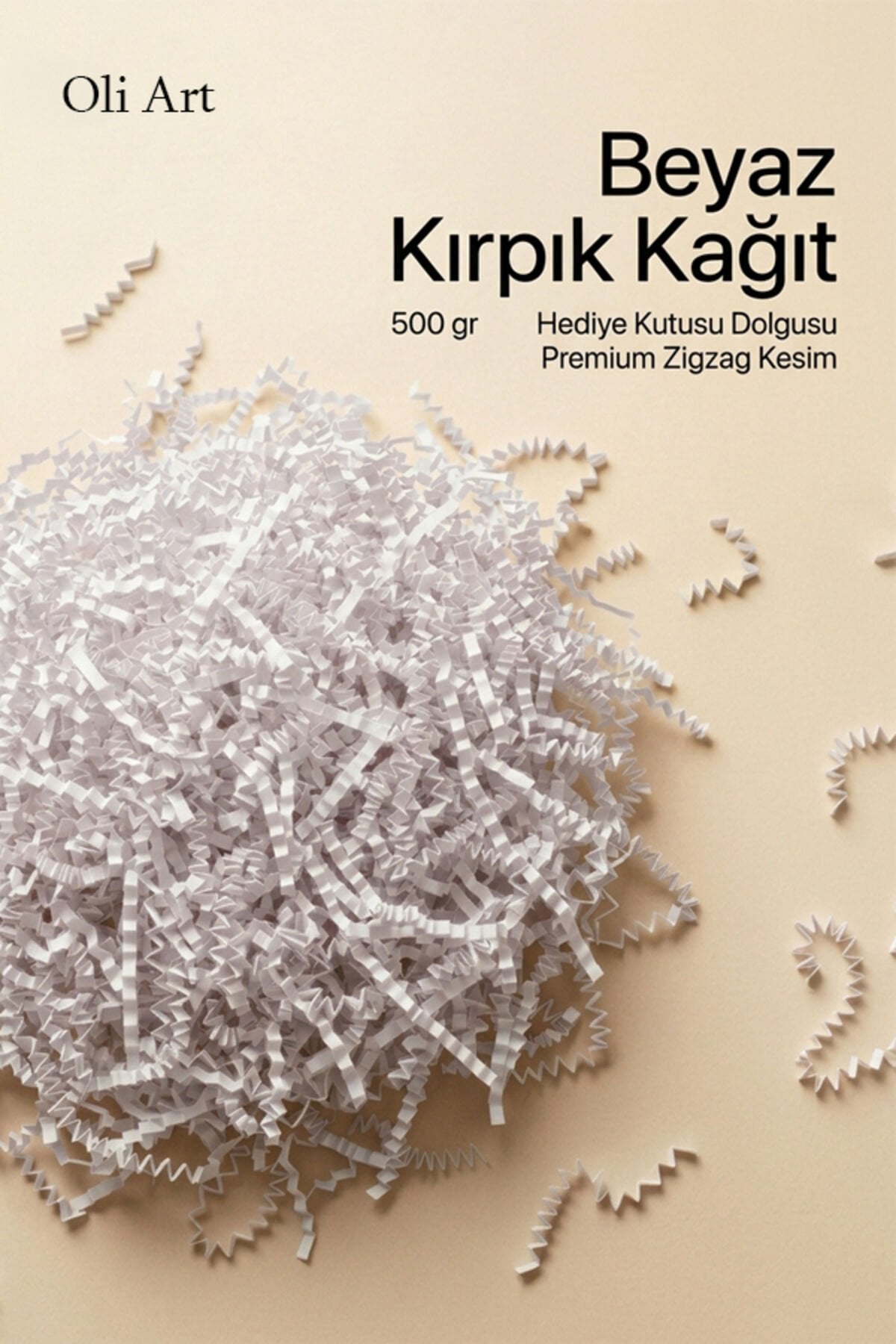 Zigzag Kırpık Kağıt 500gr. Beyaz 1ad. Kutu İçi Dolgu Malzemesi Pelur Kırpıntı Süs Dolgu Malzemesi