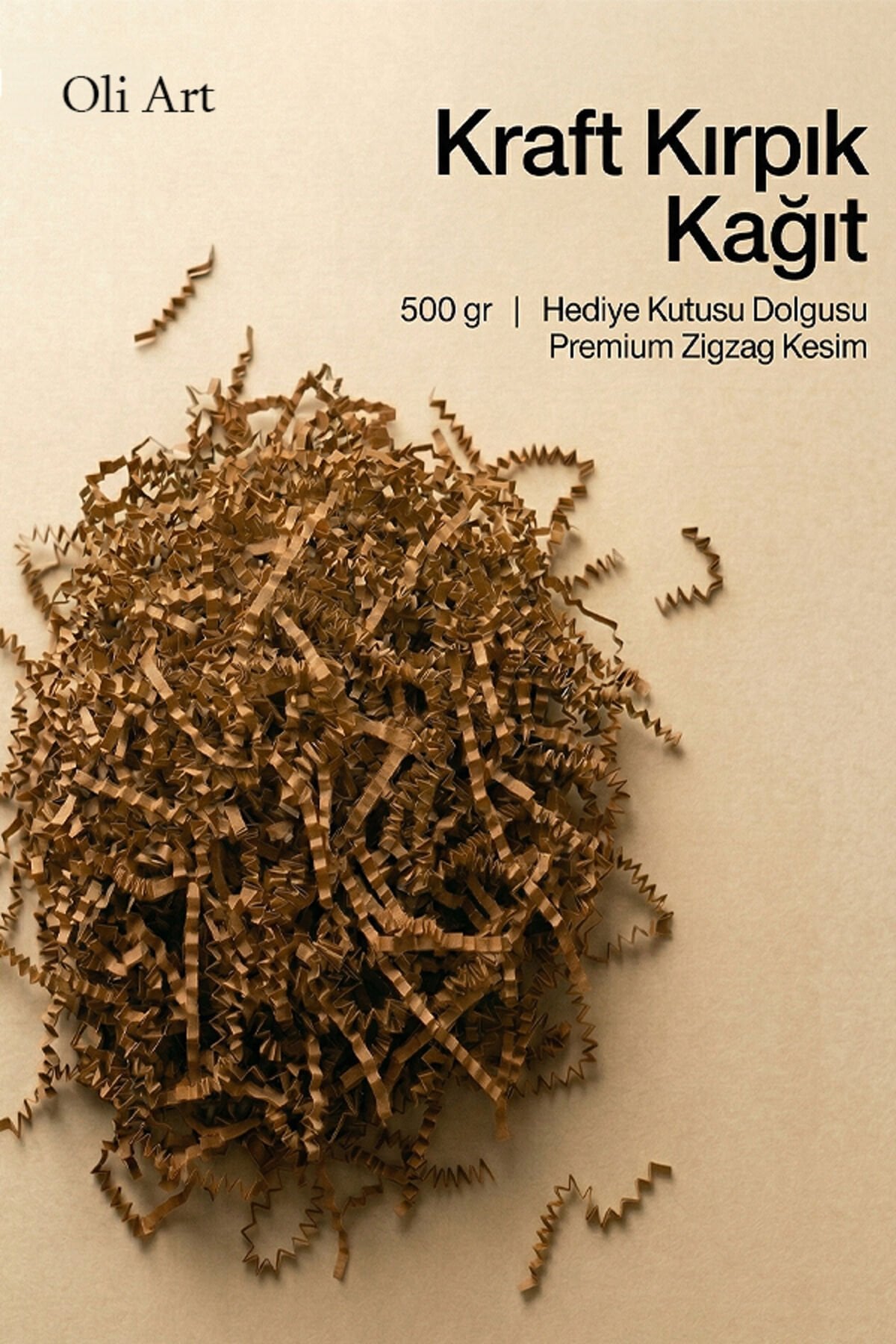 Zigzag Kırpık Kağıt 500gr. Kraft 1ad. Kutu İçi Dolgu Malzemesi Pelur Kırpıntı Süs Dolgu Malzemesi