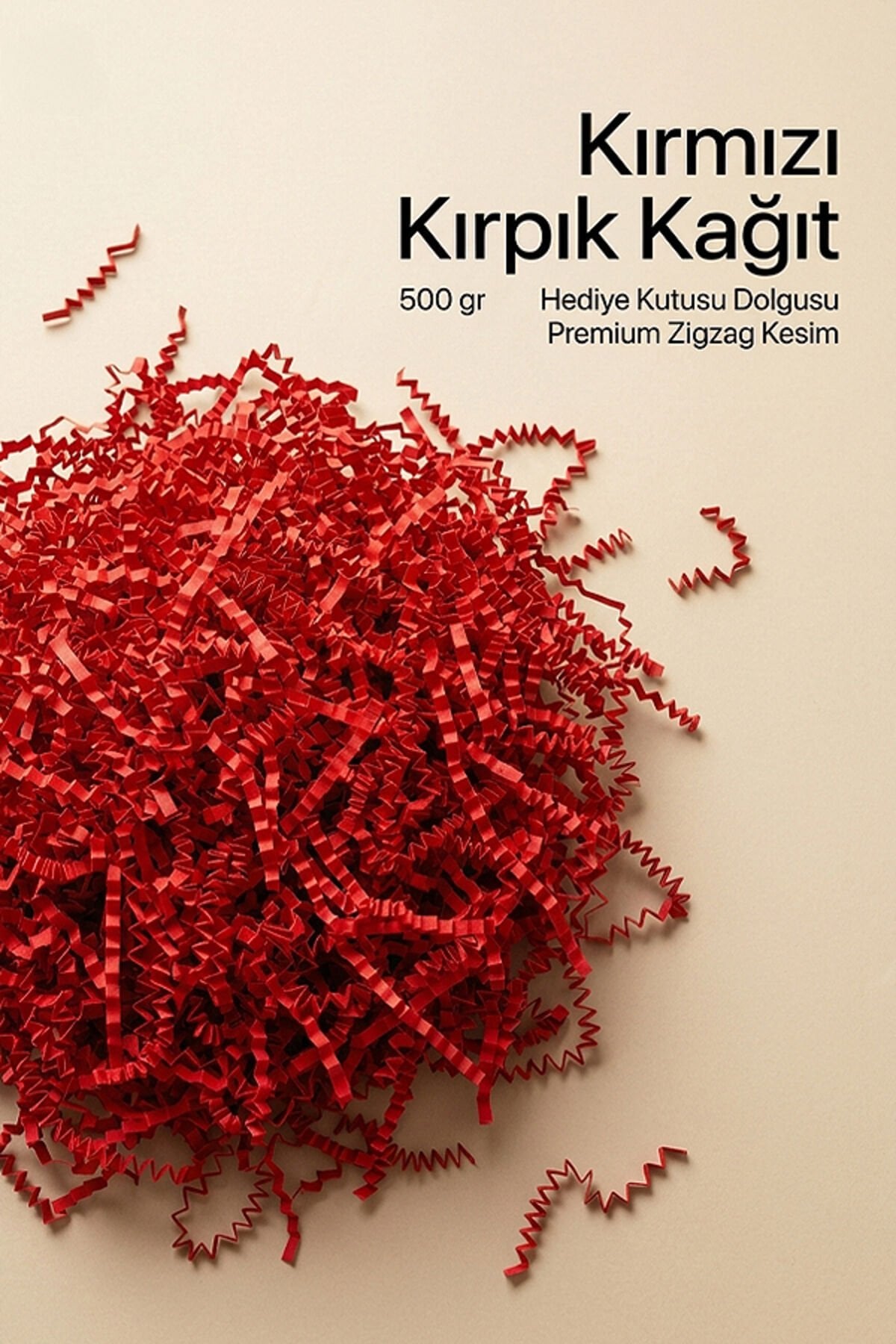 Zigzag Kırpık Kağıt 500gr. Kırmızı 1ad. Kutu İçi Dolgu Malzemesi Pelur Kırpıntı Süs Dolgu Malzemesi