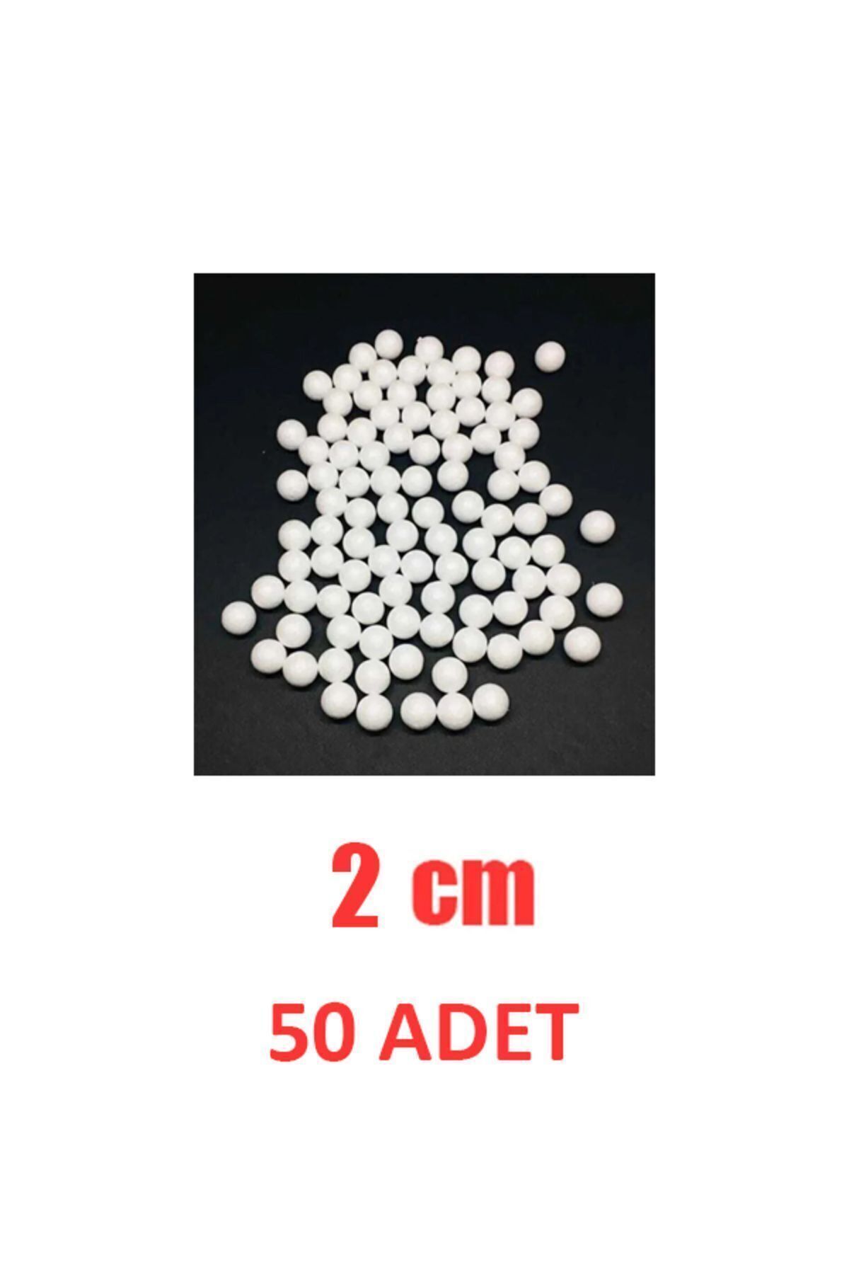 Strafor Top 2cm 50 Adet Köpük Boyanabilir Top Kapı Süsü Gezegen Sistemi Köpük Top 2CM 50 ADET Beyaz