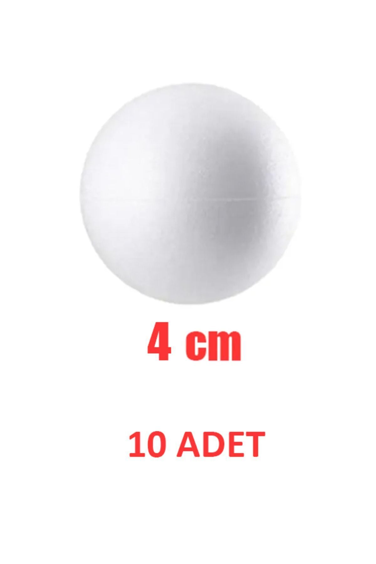Strafor Top 4 Cm 10 Adet Köpük Boyanabilir Top Kapı Süsü Gezegen Sistemi Köpük Top 4cm 10 Adet Beyaz