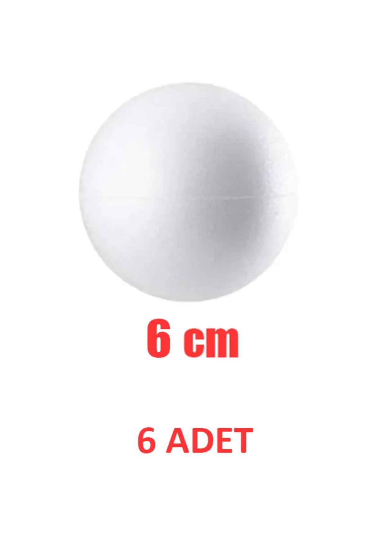 Strafor Top 6 Cm 6 Adet Köpük Boyanabilir Top Kapı Süsü Gezegen Sistemi Köpük Top 6cm 6 Adet Beyaz