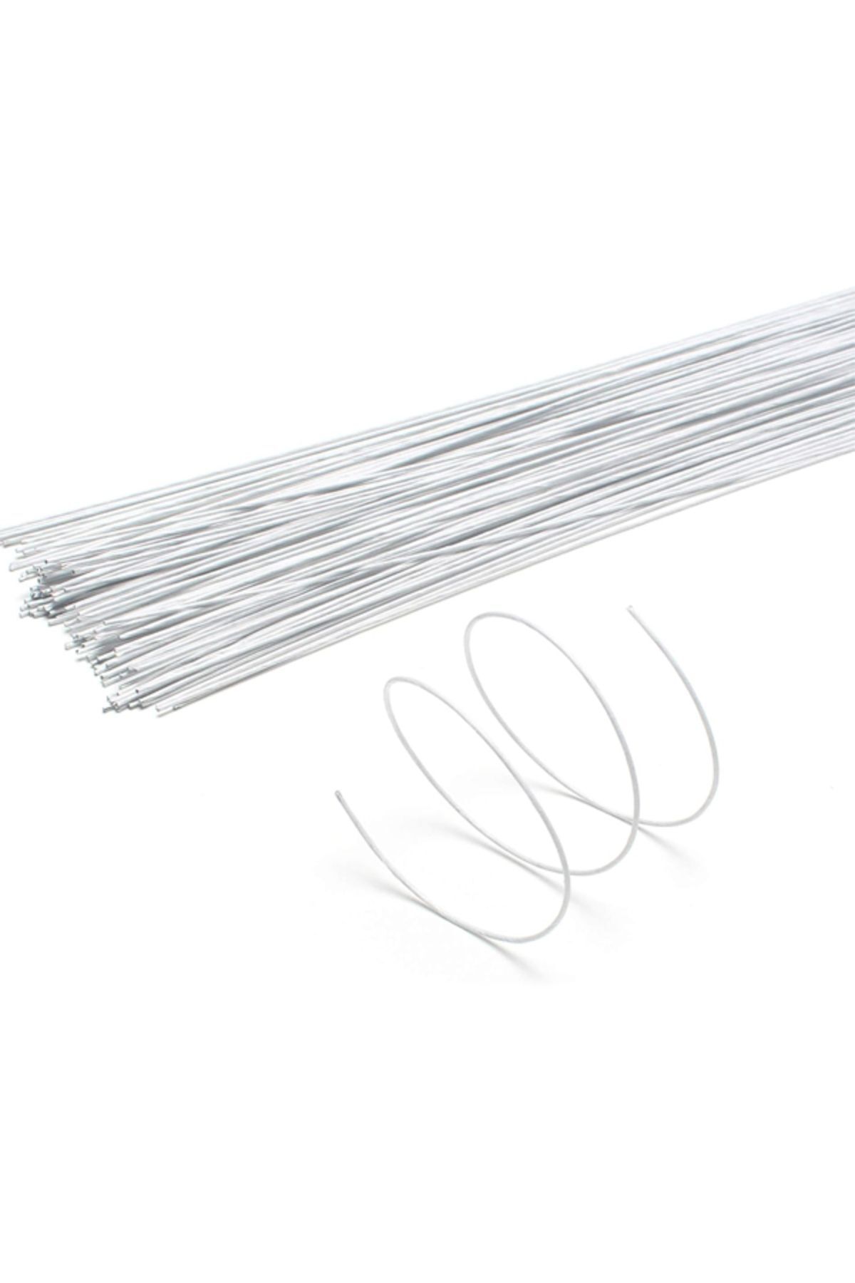 Çiçek Teli 0.8mm 100 Adet Beyaz Çiçek Yapımı Yapay Çiçek Dalı Çiçek Bandı Sarılı Metal Çiçek Teli 0.8 Mm