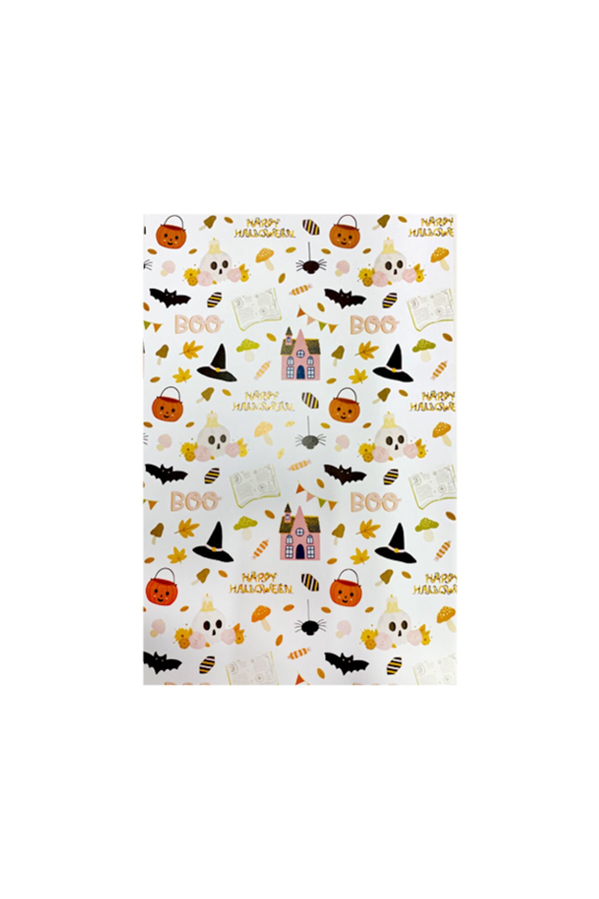 Hallowen Konsept Baskılı Fon Kartonu 35x50 3 Adet Cadılar Bayramı Baskılı Karton Fon Kartonu S2 Beyaz Üstü Baskili