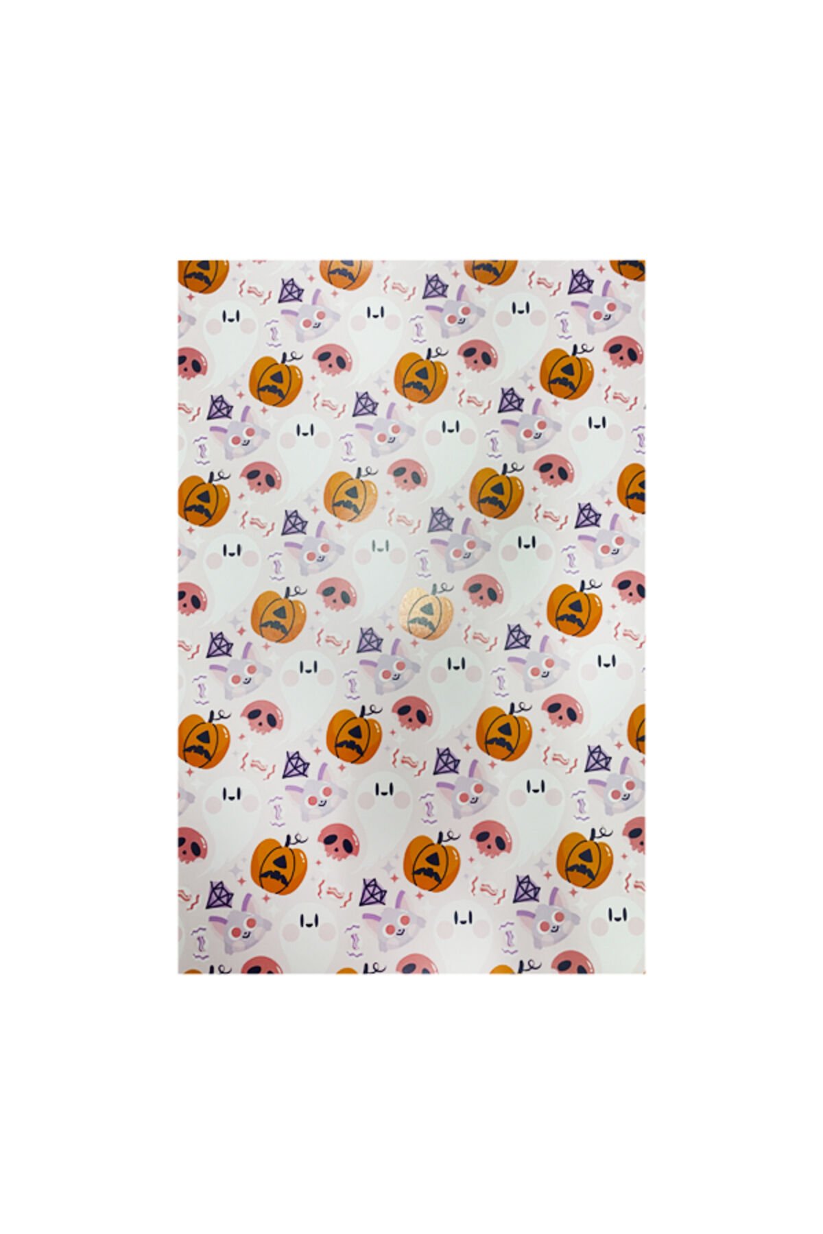 Hallowen Konsept Baskılı Fon Kartonu 35x50 3 Adet Cadılar Bayramı Baskılı Karton Fon Kartonu S4 Beyaz Üstü Baskili