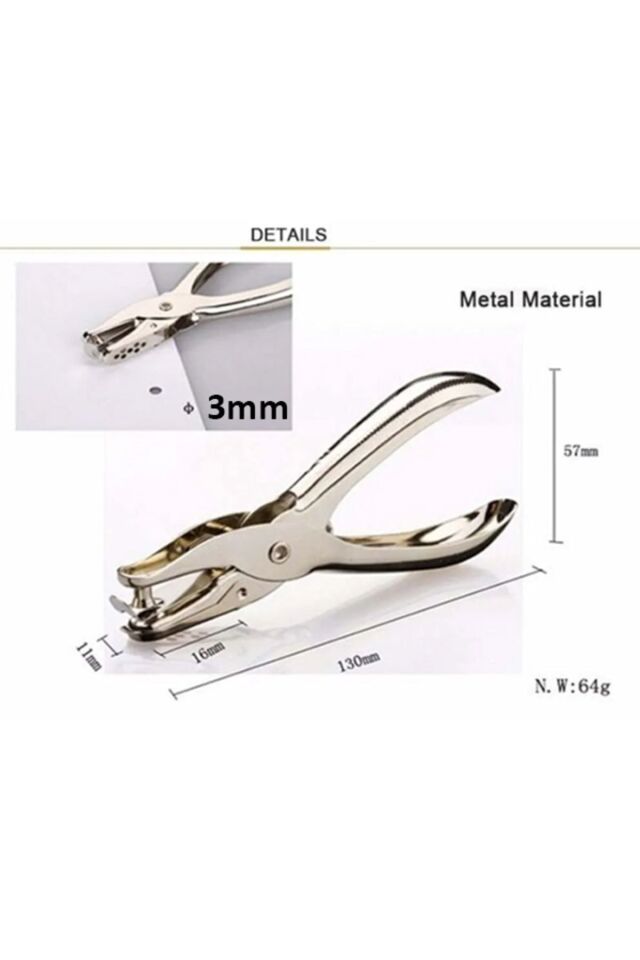 Tekli Delgeç 3mm Tekli Pens Metal Delgeç  1 Adet Gümüş
