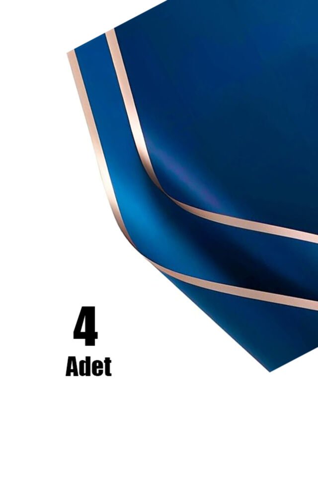 Çiçek Kağıdı Çiçek Beyaz ve Siyah Set 8 Adet Buket Ambalaj Kağıdı Laci̇vert-Altin