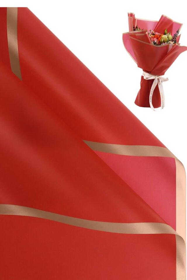 Çiçek Kağıdı Çiçek Beyaz ve Siyah Set 8 Adet Buket Ambalaj Kağıdı Altınkenarlıkırmızı